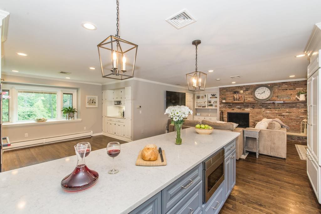 Open Concept White Kitchen in Denville